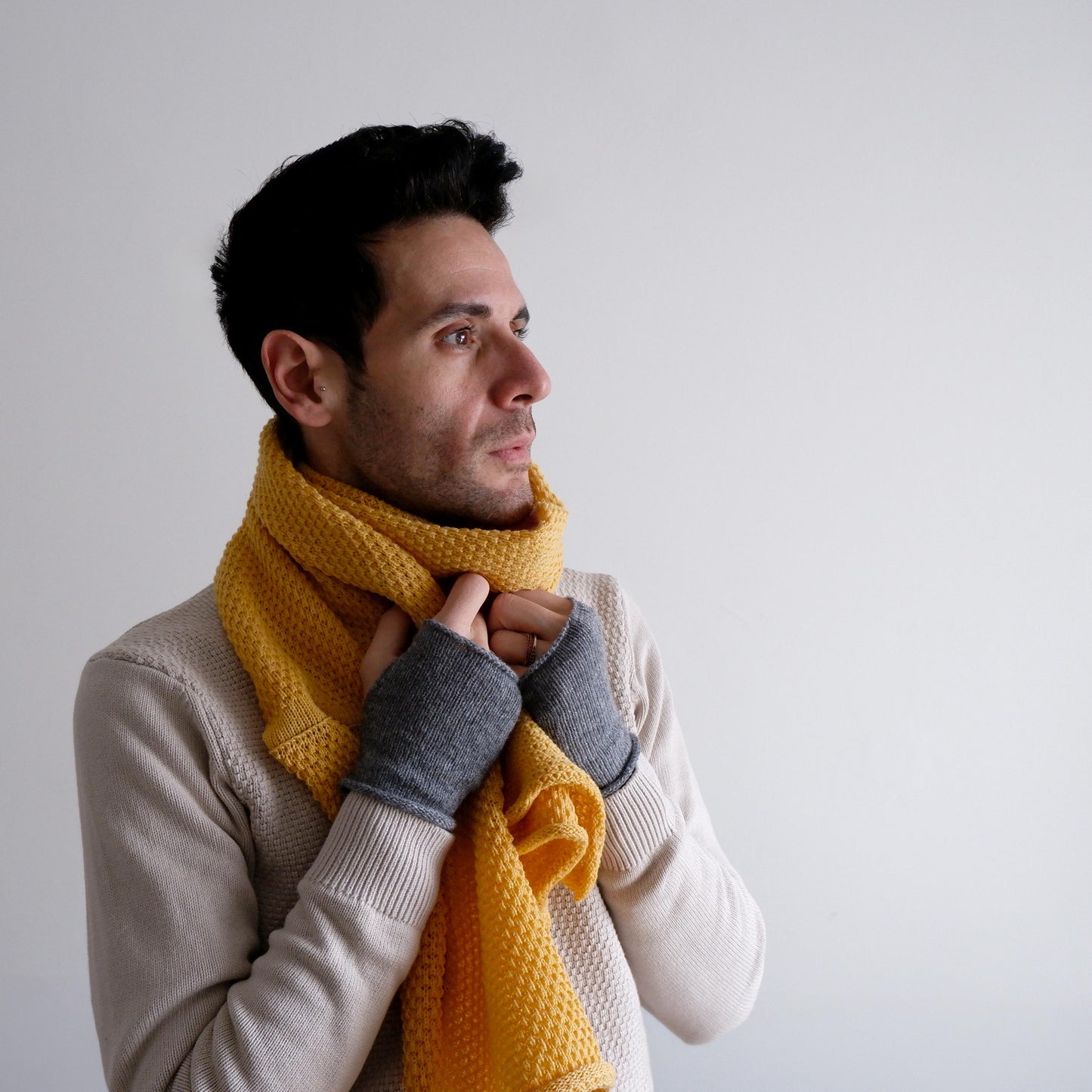 Handmade Knitted Superfine Italian Merino Wool Scarf Soft Cozy Luxury Scarf Perfect Gift for Him and Her Ethically Made in the UK