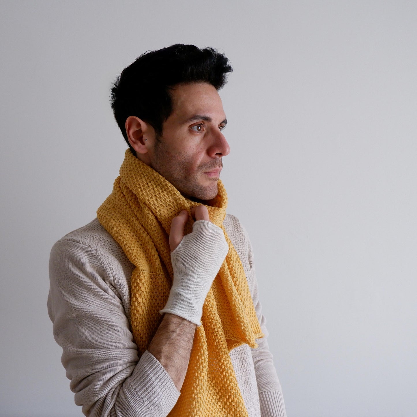 Handmade Knitted Superfine Italian Merino Wool Scarf Soft Cozy Luxury Scarf Perfect Gift for Him and Her Ethically Made in the UK