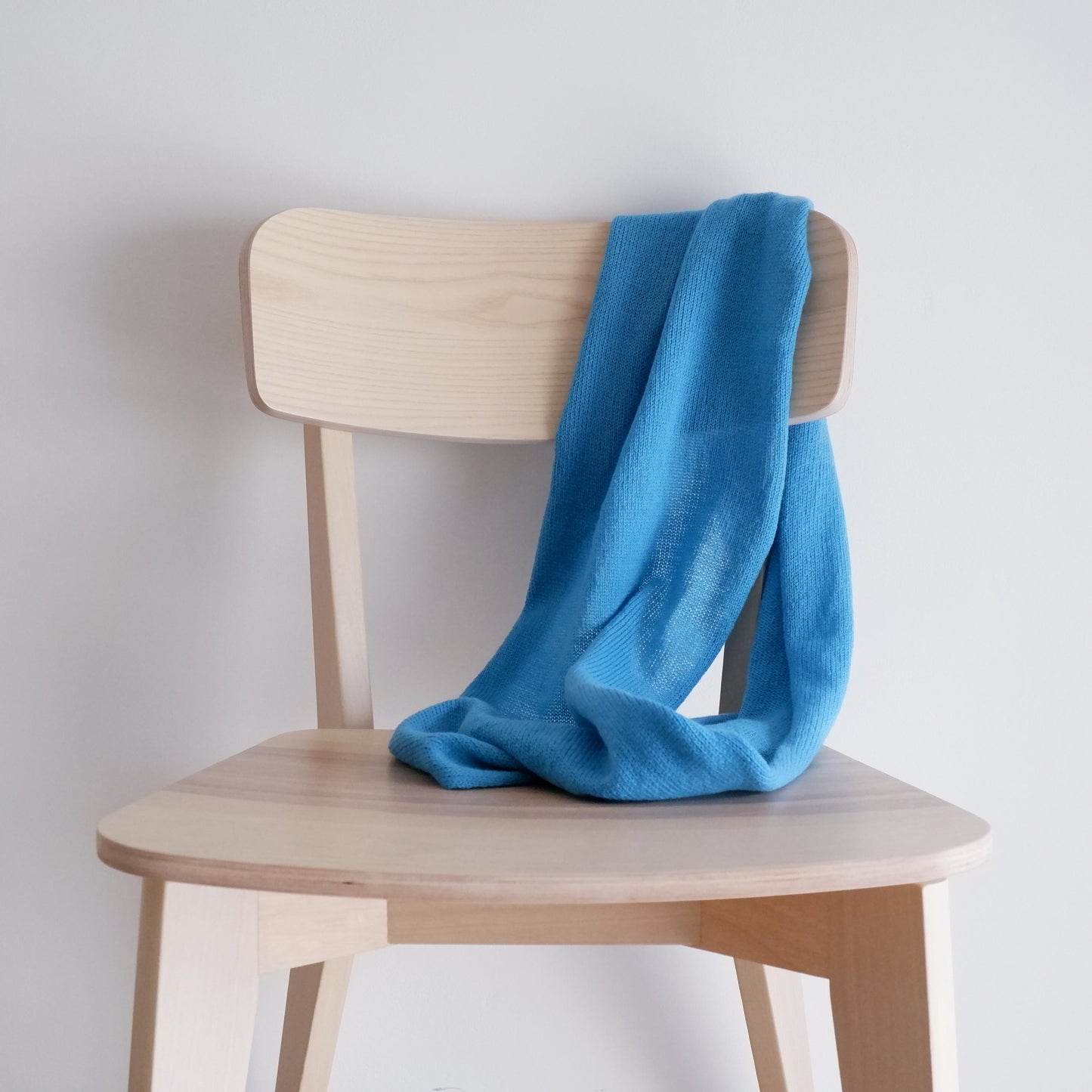 blue Luxurious Merino  scarf  100% Sustainable Merino wool scarf  Gift idea  Pure cashmere scarf luxurious Italian merino scarf