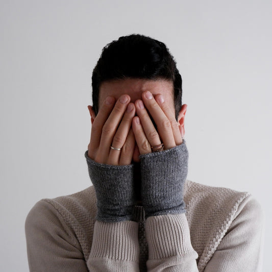 100% cashmere fingerless mittens made with Italian merino wool